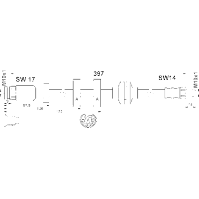 ATE Bremsleitung - 397mm, M10x1 Gewinde ATE Bremsleitung - 397mm, M10x1 Gewinde