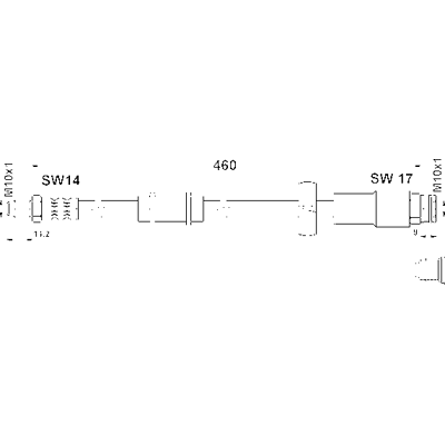 Ate Bremsleitung - 460mm M10x1 Klemmhalter - Bremsleitung Typ Ate Bremsleitung - 460mm M10x1 Klemmhalter - Bremsleitung Typ