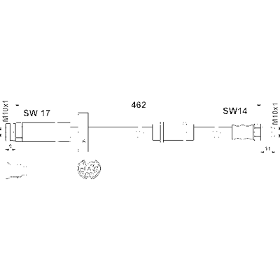 Ate Bremsschlauch - 462mm M10x1 - Ohne Klemmhalter Ate Bremsschlauch - 462mm M10x1 - Ohne Klemmhalter