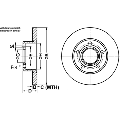 Ate Bremsscheibe 24011001541 Voll 245mm 10mm Für Vag Ate Bremsscheibe 24011001541 Voll 245mm 10mm Für Vag