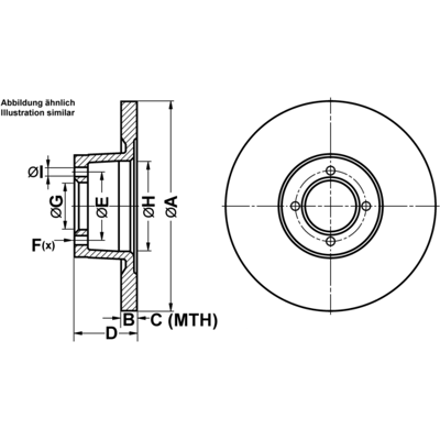 ATE 24.0110-0109.1 Bremsscheibe - 240mm, 10mm, 4 Löcher ATE 24.0110-0109.1 Bremsscheibe - 240mm, 10mm, 4 Löcher