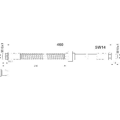 Ate Bremsschlauch - M10x1 - 460mm - Vorderseite - Citroën Ate Bremsschlauch - M10x1 - 460mm - Vorderseite - Citroën