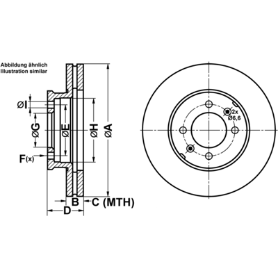 ATE MG TF Cabriolet, MGF Cabriolet Belüfteter Bremsscheibe - Bremsscheibe ATE MG TF Cabriolet, MGF Cabriolet Belüfteter Bremsscheibe - Bremsscheibe
