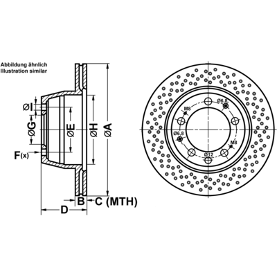 Porsche 911 Bremsscheibe - Belüftet, 24mm, 299mm Durchmesser Porsche 911 Bremsscheibe - Belüftet, 24mm, 299mm Durchmesser