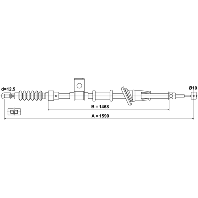 ATE 1590mm Handbremse Kabel für Volvo V40 S40 I ATE 1590mm Handbremse Kabel für Volvo V40 S40 I