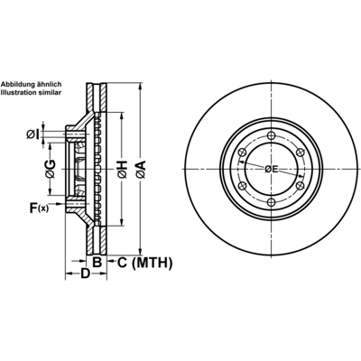ATE 24.0122-0237.1 Belüfteter Bremsscheibe für Hyundai Galloper 2 ATE 24.0122-0237.1 Belüfteter Bremsscheibe für Hyundai Galloper 2