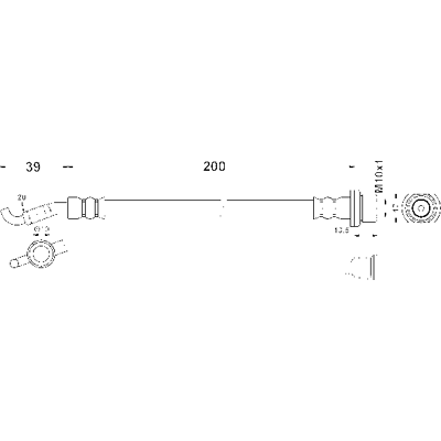 Ate Bremsleitung - M10x1, 200mm, Ohne Hohlschraube - Bremsleitung Ate Bremsleitung - M10x1, 200mm, Ohne Hohlschraube - Bremsleitung