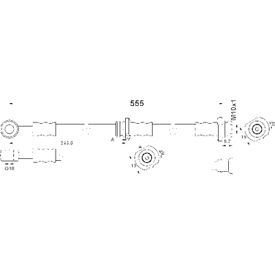 Ate Nissan Bremsschlauch - M10x1 - 555mm - Bremsleitung für Nissan Almera Ate Nissan Bremsschlauch - M10x1 - 555mm - Bremsleitung für Nissan Almera