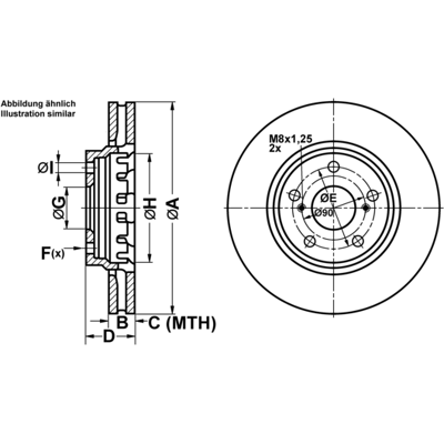 ATE Bremsscheibe - Belüftet, Beschichtet - Opel Astra H 28mm ATE Bremsscheibe - Belüftet, Beschichtet - Opel Astra H 28mm