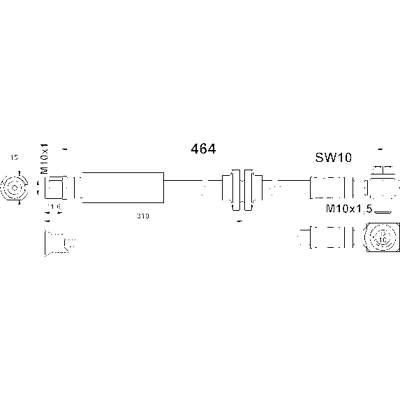 Ate Bremsleitung - M10x1 Gewinde - 464mm Länge - Bremsleitung Ate Bremsleitung - M10x1 Gewinde - 464mm Länge - Bremsleitung