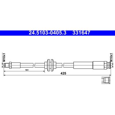 Ate Modell 24.5103-0405.3 Flexibler Bremsenschlauch für Opel Corsa E Ate Modell 24.5103-0405.3 Flexibler Bremsenschlauch für Opel Corsa E