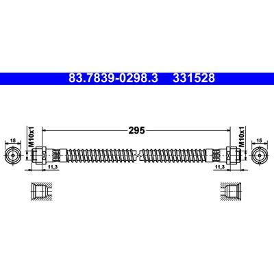 Porsche Modell Bremsleitung - M10x1 - 295mm Porsche Modell Bremsleitung - M10x1 - 295mm