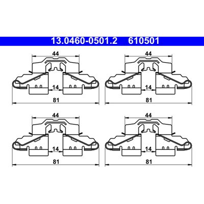 Toyota 13.0460-0501.2 Bremsbeläge Zubehör Hinterachse Toyota 13.0460-0501.2 Bremsbeläge Zubehör Hinterachse