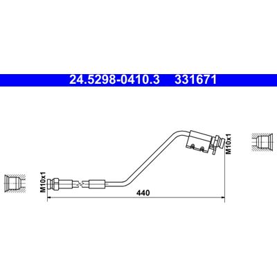 ATE 24-5298-0410.3 Bremsenschlauch - Hinten Rechts Hyundai Kia ATE 24-5298-0410.3 Bremsenschlauch - Hinten Rechts Hyundai Kia