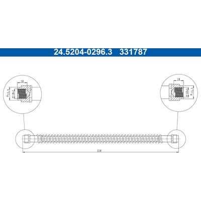 Porsche Bremsenschlauch - M10x1 - 320mm - Bremsleitung Porsche Bremsenschlauch - M10x1 - 320mm - Bremsleitung