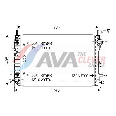 AVA COOLING OL2559 Aluminium Kühler - Eingebauter Ölkühler AVA COOLING OL2559 Aluminium Kühler - Eingebauter Ölkühler