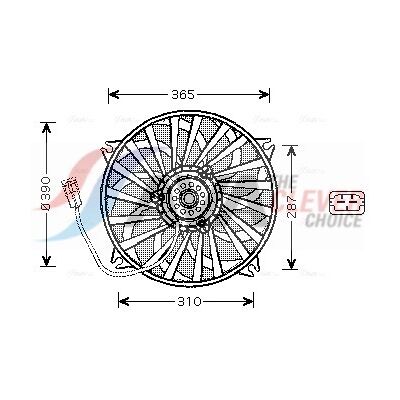 PRASCO PE7535 Lüfter - 390mm, 7 Blätter, 12V, Kein Regler PRASCO PE7535 Lüfter - 390mm, 7 Blätter, 12V, Kein Regler