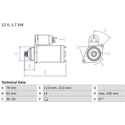 Bosch 986025150 Starter Motor - Fahrzeugmotorstart Bosch 986025150 Starter Motor - Fahrzeugmotorstart