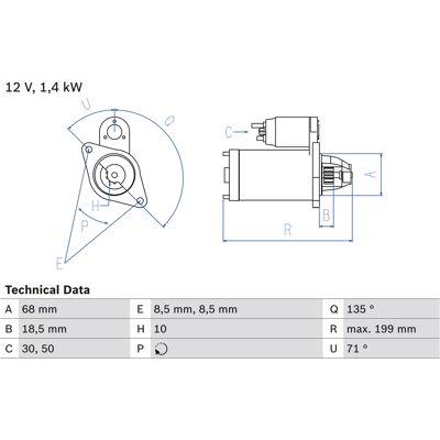 Bosch Startmotor - 4047025288941 - Startermotor Bosch Startmotor - 4047025288941 - Startermotor
