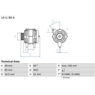 Bosch 0 986 040 340 Lichtmaschine - 14V 90A für Audi A4 B5, A6 C5, Passat B5 Bosch 0 986 040 340 Lichtmaschine - 14V 90A für Audi A4 B5, A6 C5, Passat B5