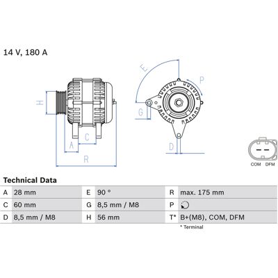 BOSCH 0 986 080 090 Generator - 14V 180A für Audi Q7, A6 C6 Allroad, Touareg BOSCH 0 986 080 090 Generator - 14V 180A für Audi Q7, A6 C6 Allroad, Touareg