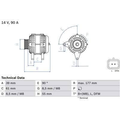 BOSCH 0 986 083 190 Lichtmaschine - 14V 95A BOSCH 0 986 083 190 Lichtmaschine - 14V 95A