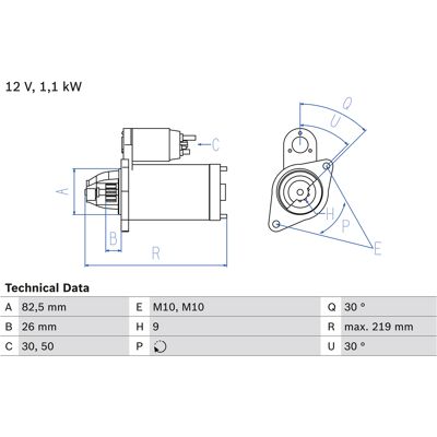 Bosch 0 986 016 380 Vito Van, Sprinter, Classe C, VW LT - Starter Bosch 0 986 016 380 Vito Van, Sprinter, Classe C, VW LT - Starter