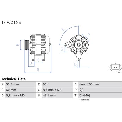BOSCH 0 986 081 980 Lichtmaschine - 14V 210A für Renault Laguna III, Megane 3 BOSCH 0 986 081 980 Lichtmaschine - 14V 210A für Renault Laguna III, Megane 3