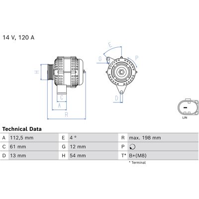 BOSCH 0 986 084 720 Generator - 14V 120A für FIAT 500X, 500L, Tipo, JEEP Renegade, ALFA ROMEO Giulietta BOSCH 0 986 084 720 Generator - 14V 120A für FIAT 500X, 500L, Tipo, JEEP Renegade, ALFA ROMEO Giulietta