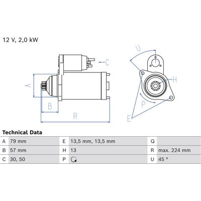 Bosch 0 986 029 240 Starter für Volkswagen, Audi - Starter Bosch 0 986 029 240 Starter für Volkswagen, Audi - Starter