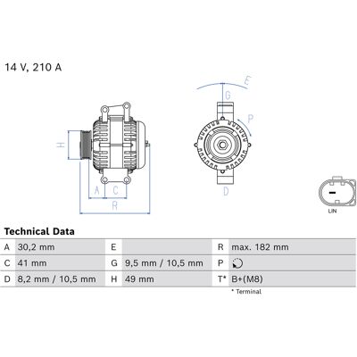 Bosch 0 986 085 380 Generator - 14V 210A - BMW Bosch 0 986 085 380 Generator - 14V 210A - BMW