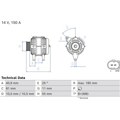 BOSCH 0 986 085 490 Lichtmaschine - 14V 150A für FIAT Ducato III & IVECO DAILY BOSCH 0 986 085 490 Lichtmaschine - 14V 150A für FIAT Ducato III & IVECO DAILY