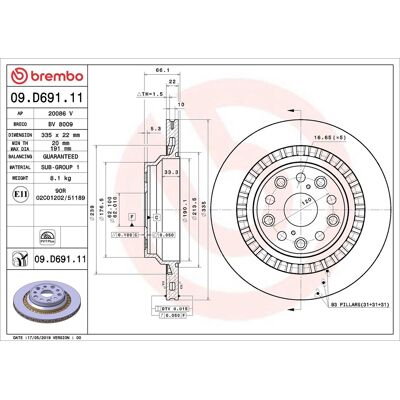 BREMBO Modell 09.D691.11 - Bremsscheibe BREMBO Modell 09.D691.11 - Bremsscheibe