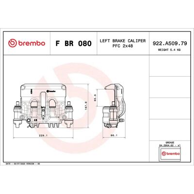 Brembo Nissan Vorn Links Bremssattel - Bremssattel Brembo Nissan Vorn Links Bremssattel - Bremssattel