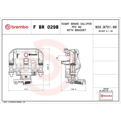 Brembo Bremssattel - Hinterachse Rechts, Für Iveco Daily - Bremssystem Brembo Bremssattel - Hinterachse Rechts, Für Iveco Daily - Bremssystem