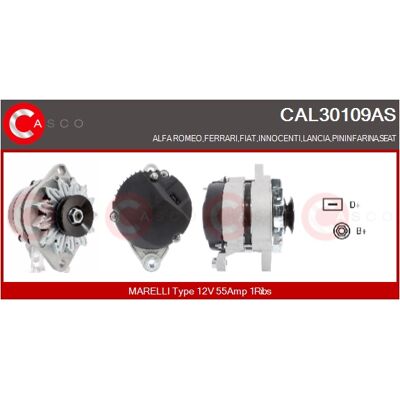 CASCO CAL30109AS - Lichtmaschine für Fiat OEM CASCO CAL30109AS - Lichtmaschine für Fiat OEM