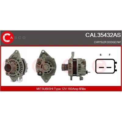 CASCO CAL35432AS Lichtmaschine - 12V 160A CASCO CAL35432AS Lichtmaschine - 12V 160A
