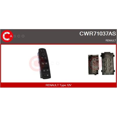 Casco CWR71037AS Fensterheber-Schalter - 12V Spannung Casco CWR71037AS Fensterheber-Schalter - 12V Spannung