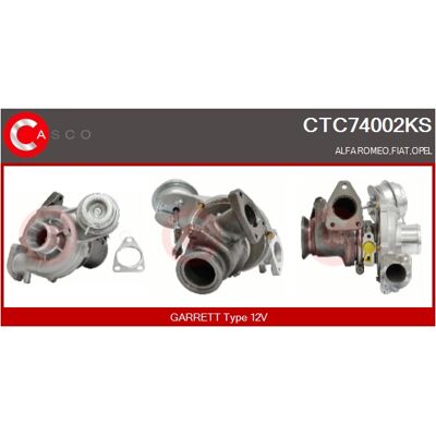 CASCO CTC74002KS Turbolader - Gasausstoß-Turbolader, FIAT Doblo II Van/Kombi CASCO CTC74002KS Turbolader - Gasausstoß-Turbolader, FIAT Doblo II Van/Kombi
