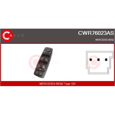 Casco CWR76023AS Fensterheber Schalter - Fahrerseite Casco CWR76023AS Fensterheber Schalter - Fahrerseite