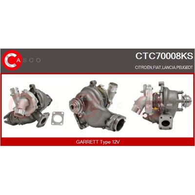 CASCO CTC70008KS Turbolader - Gaspuff-Turbolader, Kompatibel mit Peugeot 807 MPV, Citroën C8 II, Fiat Ulysse II CASCO CTC70008KS Turbolader - Gaspuff-Turbolader, Kompatibel mit Peugeot 807 MPV, Citroën C8 II, Fiat Ulysse II