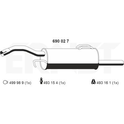 Ernst Endschalldämpfer 690027 Für Mitsubishi Ernst Endschalldämpfer 690027 Für Mitsubishi