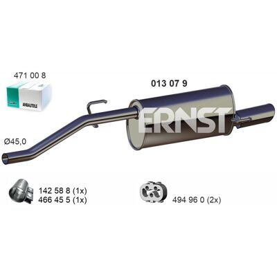 ERNST 013079 Opel Corsa Hinterer Schalldämpfer - Auspuffteil ERNST 013079 Opel Corsa Hinterer Schalldämpfer - Auspuffteil
