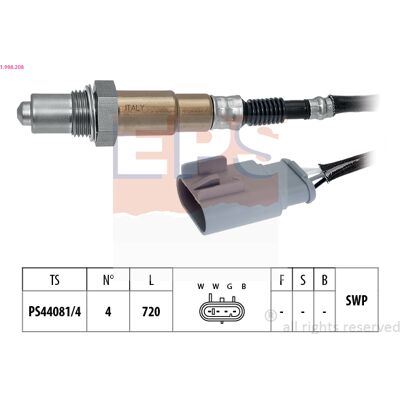 EPS 1.998.208 Sonde lambda - Beheizt, Universal, 720mm Kabel EPS 1.998.208 Sonde lambda - Beheizt, Universal, 720mm Kabel