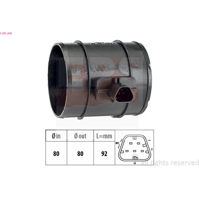 EPS 1.991.438 Luftstromsensor - OE-Äquivalent EPS 1.991.438 Luftstromsensor - OE-Äquivalent