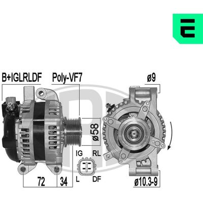ERA 209534A Lichtmaschine - 14V 150A OEM-Nummern ERA 209534A Lichtmaschine - 14V 150A OEM-Nummern