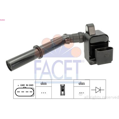 FACET A 264 906 12 00 Zündspule - Zündspule für Mercedes-Benz-Modelle FACET A 264 906 12 00 Zündspule - Zündspule für Mercedes-Benz-Modelle