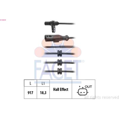 FACET ABS Sensor für Renault Clio V, Captur II - Raddrehzahlsensor FACET ABS Sensor für Renault Clio V, Captur II - Raddrehzahlsensor