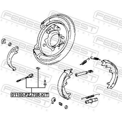 Febest Seilzug, Feststellbremse 01100fzj70rkit Hinterachse Für Toyota Febest Seilzug, Feststellbremse 01100fzj70rkit Hinterachse Für Toyota