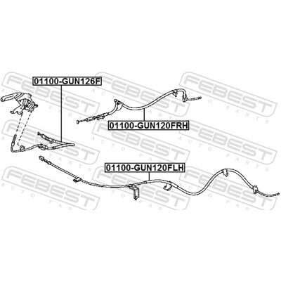 FEBEST 01100-GUN120RH Parkbremsezug - OEM Toyota FEBEST 01100-GUN120RH Parkbremsezug - OEM Toyota